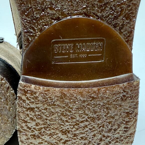 Steve Madden Ankle Boots Cap Toe Suede Brand New W/O Box Mens 9 Brown S-1539 main image 6